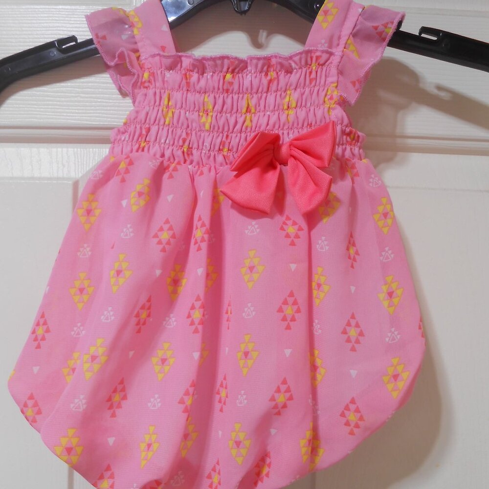 ADORABLE BABY GIRL PINK 1PC BALLOON DRESS ROMPER SIZE 0-3 MONTHS LINED BON BEBE